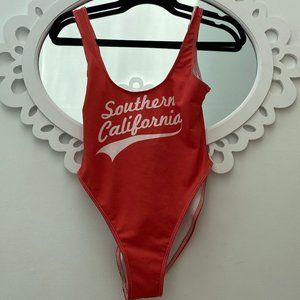 Red Southern California Bathing Suit One piece